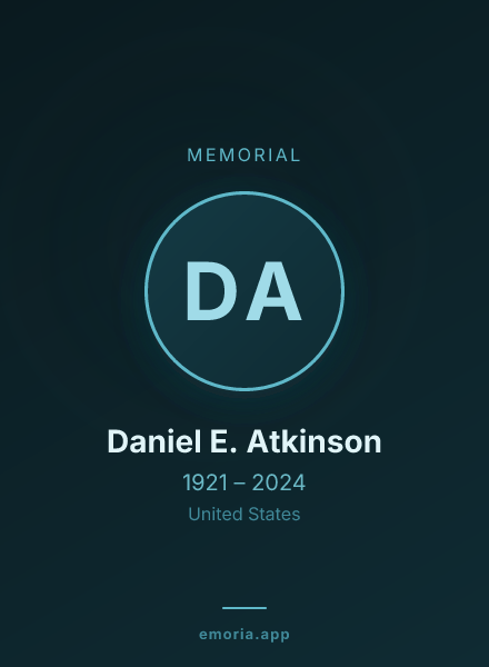 Memorial portrait of Daniel E. Atkinson
