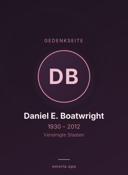 Gedenkportrait von Daniel E. Boatwright