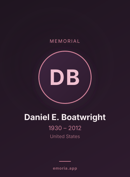 Memorial portrait of Daniel E. Boatwright