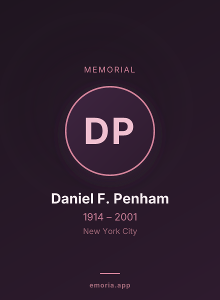Memorial portrait of Daniel F. Penham