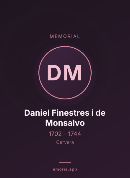 Memorial portrait of Daniel Finestres i de Monsalvo