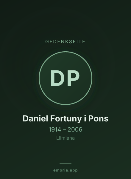 Gedenkportrait von Daniel Fortuny i Pons