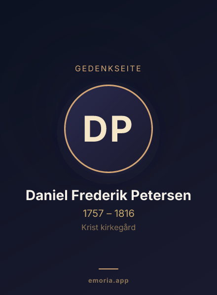 Gedenkportrait von Daniel Frederik Petersen