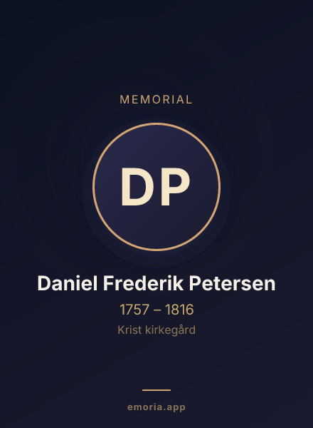 Memorial portrait of Daniel Frederik Petersen