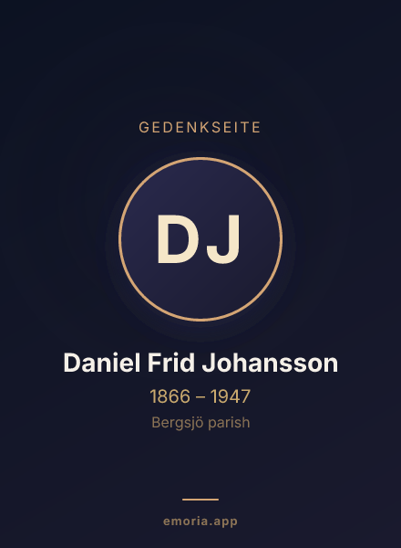 Gedenkportrait von Daniel Frid Johansson