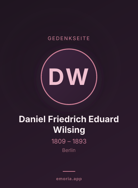Gedenkportrait von Daniel Friedrich Eduard Wilsing