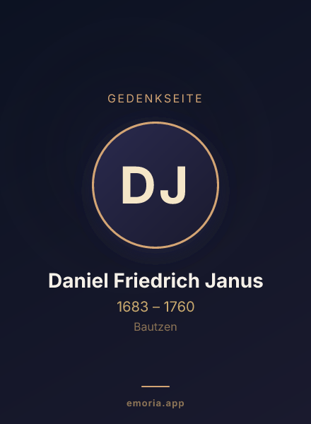 Gedenkportrait von Daniel Friedrich Janus