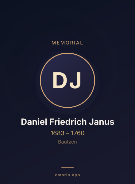 Memorial portrait of Daniel Friedrich Janus