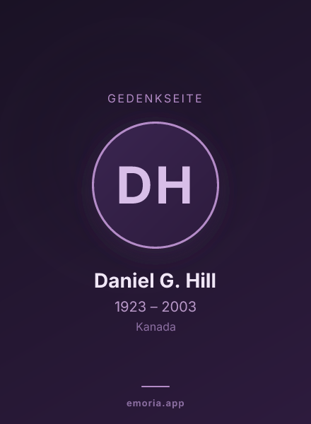Gedenkportrait von Daniel G. Hill