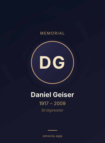 Memorial portrait of Daniel Geiser