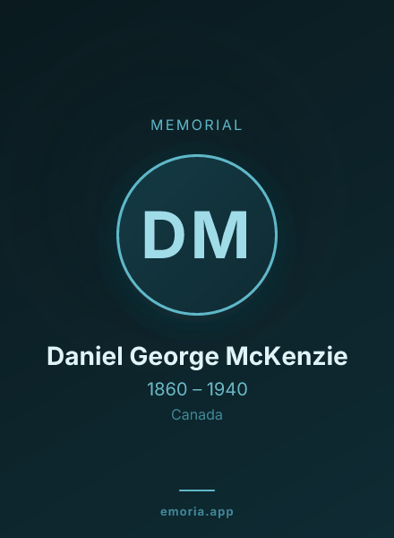 Memorial portrait of Daniel George McKenzie