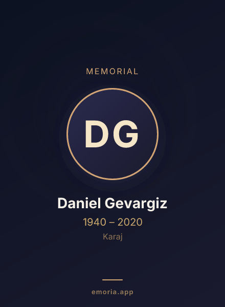 Memorial portrait of Daniel Gevargiz