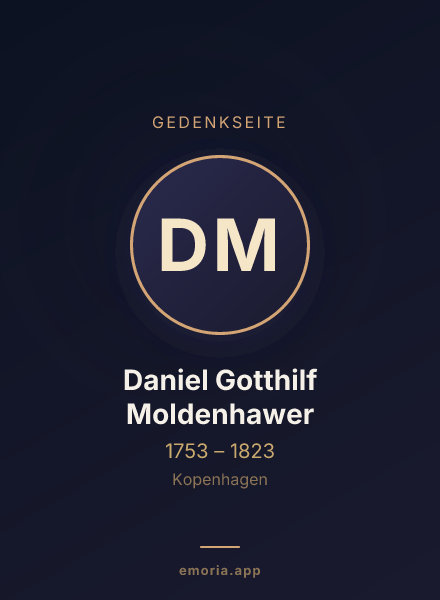 Gedenkportrait von Daniel Gotthilf Moldenhawer