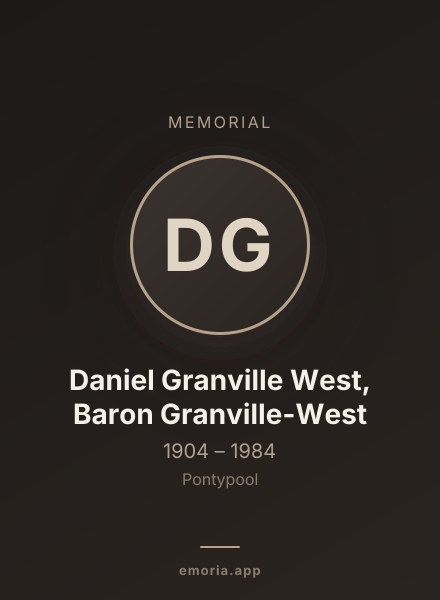 Memorial portrait of Daniel Granville West, Baron Granville-West