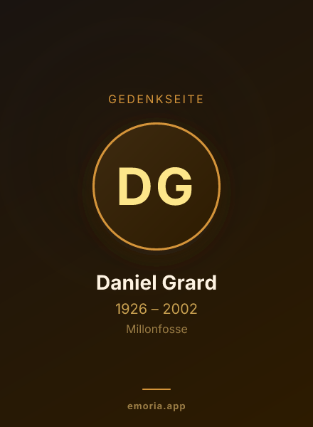 Gedenkportrait von Daniel Grard