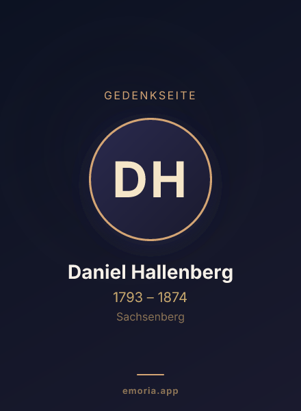 Gedenkportrait von Daniel Hallenberg