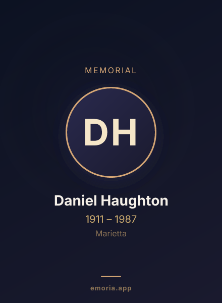 Memorial portrait of Daniel Haughton