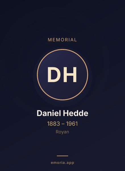 Memorial portrait of Daniel Hedde