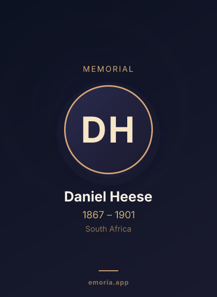 Memorial portrait of Daniel Heese