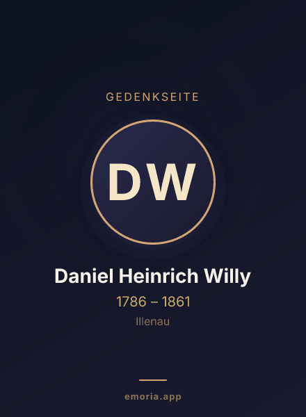 Gedenkportrait von Daniel Heinrich Willy