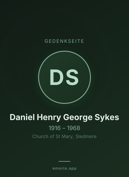 Gedenkportrait von Daniel Henry George Sykes