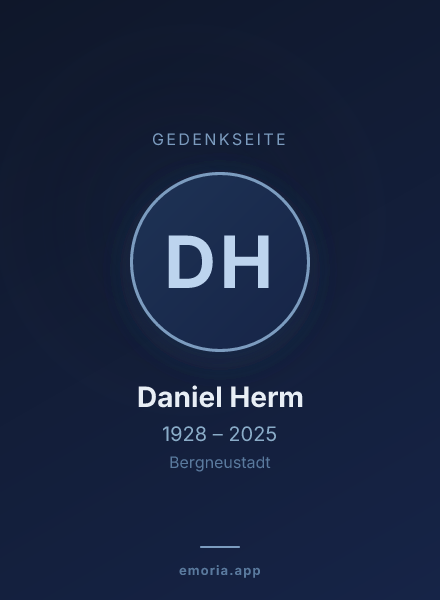 Gedenkportrait von Daniel Herm