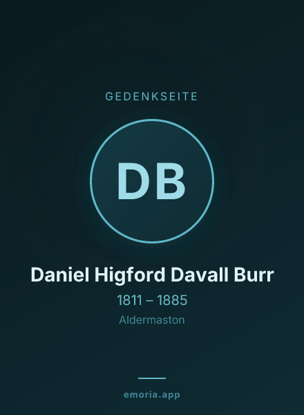 Gedenkportrait von Daniel Higford Davall Burr