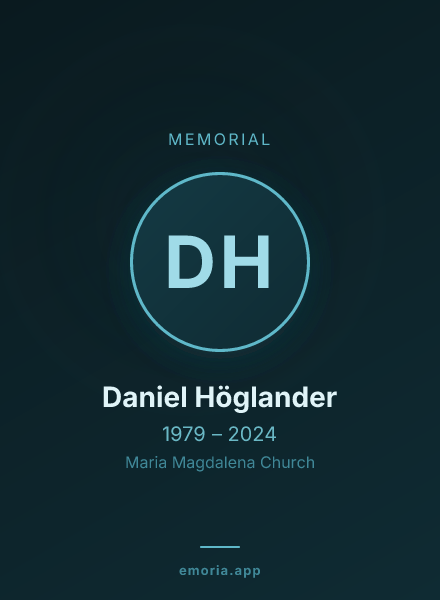 Memorial portrait of Daniel Höglander