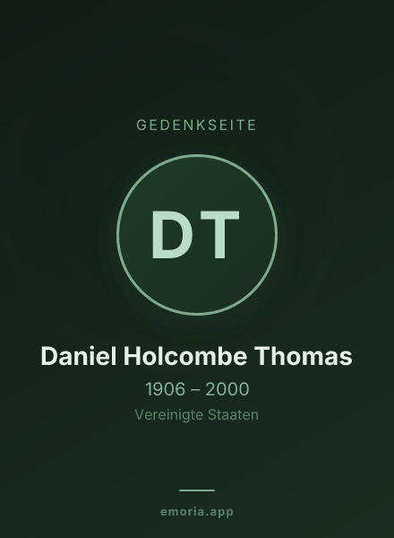 Gedenkportrait von Daniel Holcombe Thomas