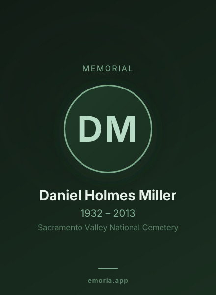 Memorial portrait of Daniel Holmes Miller