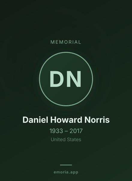 Memorial portrait of Daniel Howard Norris