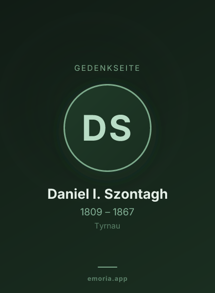 Gedenkportrait von Daniel I. Szontagh