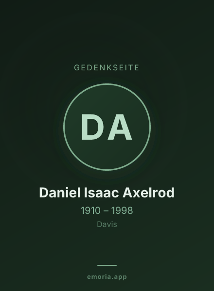 Gedenkportrait von Daniel Isaac Axelrod