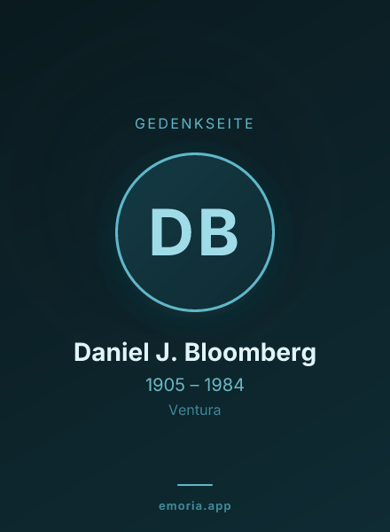 Gedenkportrait von Daniel J. Bloomberg
