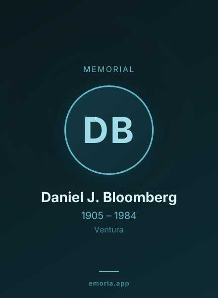 Memorial portrait of Daniel J. Bloomberg