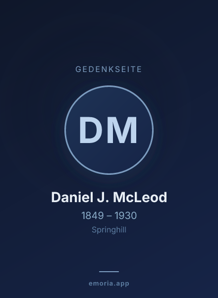 Gedenkportrait von Daniel J. McLeod