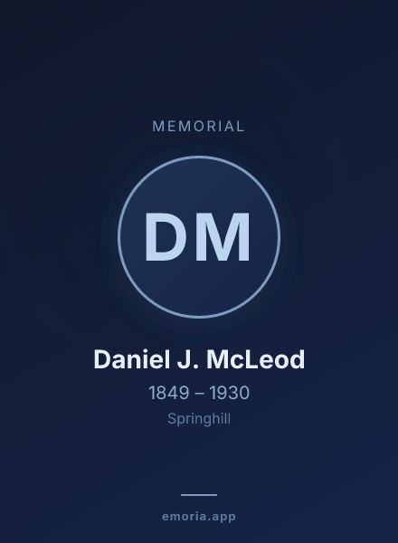 Memorial portrait of Daniel J. McLeod