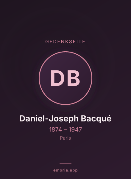 Gedenkportrait von Daniel-Joseph Bacqué