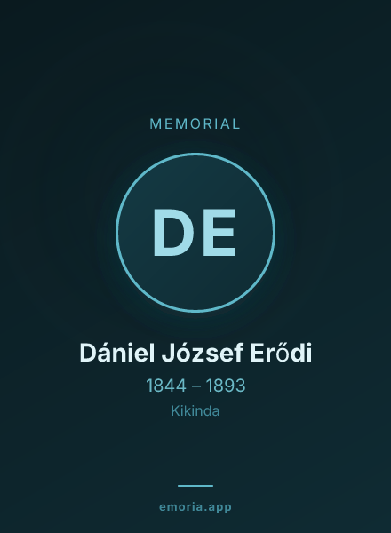 Memorial portrait of Dániel József Erődi