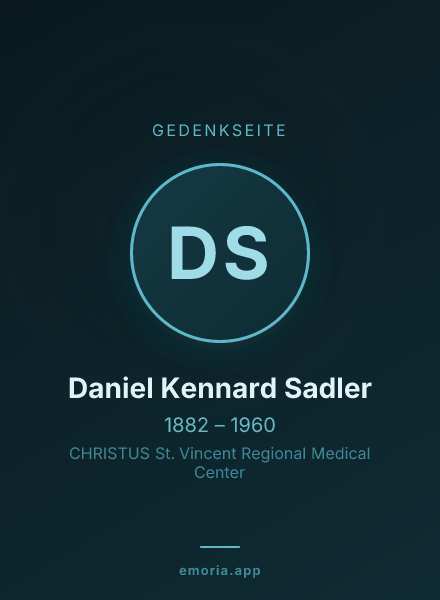 Gedenkportrait von Daniel Kennard Sadler