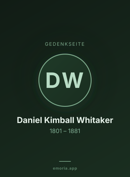 Gedenkportrait von Daniel Kimball Whitaker