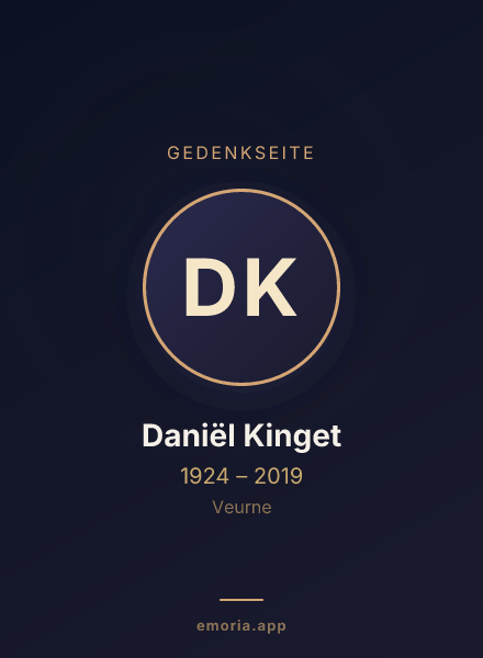 Gedenkportrait von Daniël Kinget