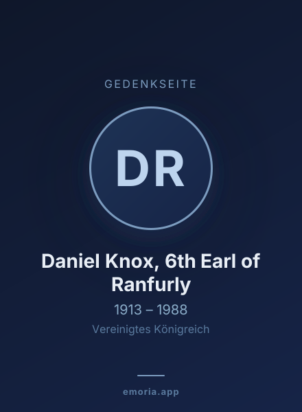 Gedenkportrait von Daniel Knox, 6th Earl of Ranfurly