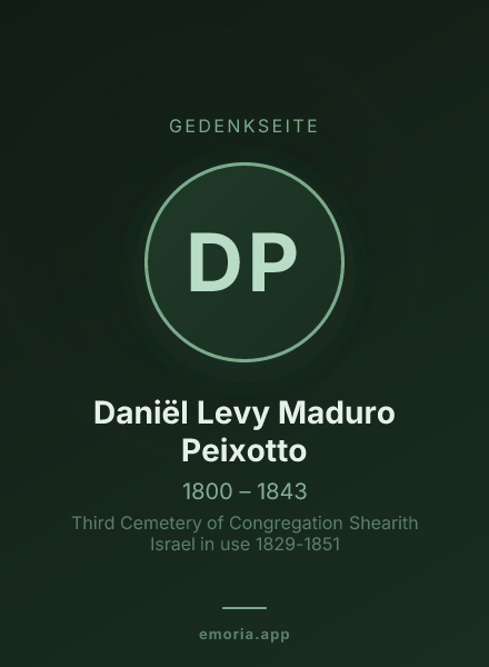 Gedenkportrait von Daniël Levy Maduro Peixotto