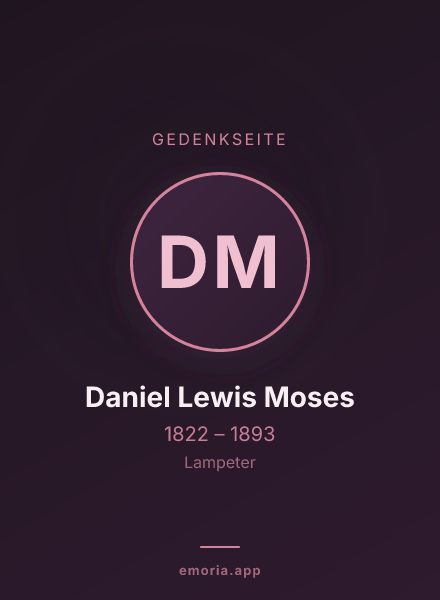 Gedenkportrait von Daniel Lewis Moses