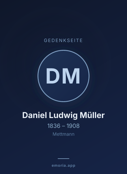 Gedenkportrait von Daniel Ludwig Müller