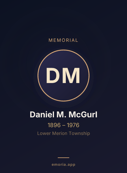 Memorial portrait of Daniel M. McGurl