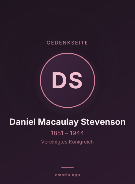 Gedenkportrait von Daniel Macaulay Stevenson
