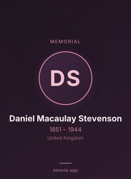 Memorial portrait of Daniel Macaulay Stevenson