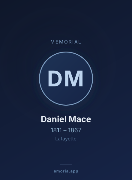 Memorial portrait of Daniel Mace